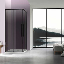 Душевой уголок Vincea Slim-N, 100 х 80 см, стекло тонированое, профиль черный, VSS-4SN8010CGB