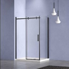 Душевой уголок Vincea Como N, 150 x 90 см, стекло прозрачное, профиль черный, VSR-4CN9015CLB