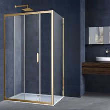 Душевой уголок Vincea Alpha 110 x 90 см, стекло прозрачное, профиль золото брашированное, VSR-3AL9011CLG