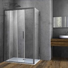 Душевой уголок Vincea Soft, 110 x 90 см, стекло прозрачное, профиль воронёная сталь, gunmetal, VSR-3SO9011CLGM