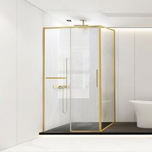 Душевой уголок Vincea Slim Soft, 120 x 90 см, стекло прозрачное, профиль брашированное золото, VSR-1SS9012CLG