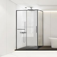 Душевой уголок Vincea Slim Soft, 120 x 90 см, стекло прозрачное, профиль воронёная сталь, gunmetal, VSR-1SS9012CLGM