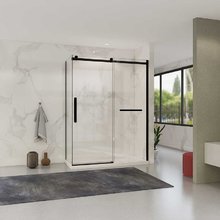 Душевой уголок Vincea Como Soft, 140 x 100 см, стекло прозрачное, профиль черный, VSR-1CS1014CLB