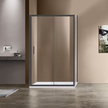 Душевой уголок Vincea Garda, 150 x 80 см, стекло прозрачное, профиль черный, VSR-1G8015CLB