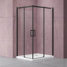 Душевой уголок Vincea Dice, 90 x 90 см, стекло прозрачное, профиль черный, VSS-4D900CLB