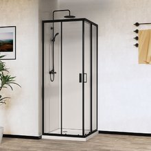 Душевой уголок Vincea City, 90 x 90 см, стекло прозрачное, профиль черный, VSS-5CT900CLB