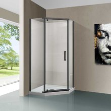 Душевой уголок Vincea Stresa, 100 x 100 см, стекло прозрачное, профиль воронёная сталь, gunmetal, VSP-1S100CLGM