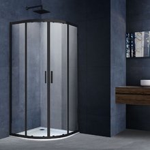 Душевой уголок Vincea Alpha, 90 x 90 x 190 см, четверть круга, стекло прозрачное, профиль черный, VSQ-3AL900CLB