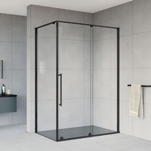 Душевой уголок Vincea Arno VSR-1A 120 x 90 см прямоугольный, дверь раздвижная, стекло прозрачное, черный, VSR-1A9012CLB