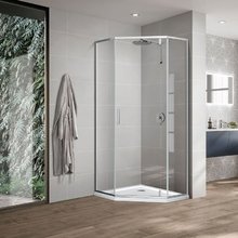 Душевой уголок Vincea Slim-U 90 x 90 см, стекло прозрачное, профиль хром, VSP-2SU900CL