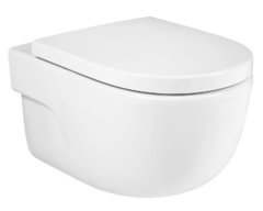 Подвесной безободковый унитаз Roca Meridian A34H240000 Rimless, крышка микролифт, белый