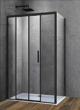 Душевой уголок Vincea Soft VSR-3SO 120 x 90 см прямоугольный, дверь раздвижная, стекло прозрачное, черный, VSR-3SO9012CLB