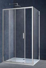 Душевой уголок Vincea Alpha, 130 x 80 см, прямоугольный, дверь раздвижная, стекло текстурное, профиль хром, VSR-3AL8013MT