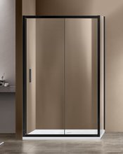 Душевой уголок Vincea Garda VSR-1G1 140 x 90 см прямоугольный, дверь раздвижная, стекло прозрачное, черный, VSR-1G9014CLB