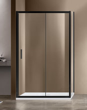 Душевой уголок Vincea Garda VSR-1G1 140 x 80 см прямоугольный, дверь раздвижная, стекло прозрачное, черный, VSR-1G8014CLB