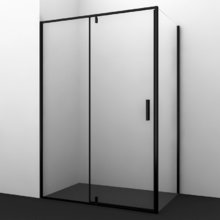 Душевой уголок WasserKRAFT Elbe, 100 х 90 см, профиль черный, стекла прозрачные, 74P22