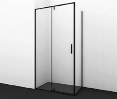 Душевой уголок WasserKRAFT 74P26, 120 х 100 см, профиль черный, стекла прозрачные