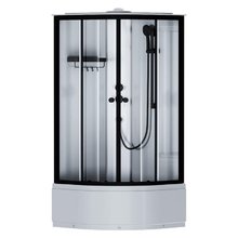 Душевая кабина Am.Pm X-Joy, W94C-401A-090BT, 90 х 90 см, с крышей, стекло прозрачное, профиль черный матовый