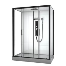 Душевая кабина Black&White Galaxy G8010, 85 x 160 см, с гидромассажем, стекла прозрачные, профиль черный матовый, 8010000