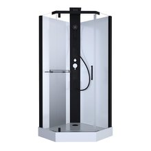 Душевая кабина Black&White Galaxy G8705, 90 х 90 см, с гидромассажем, стекла прозрачные, профиль черный матовый, 8705900