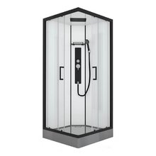 Душевая кабина Black&White Galaxy G8002, 90 x 90 см, с гидромассажем, стекла прозрачные, профиль черный матовый, 8002900