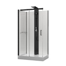 Душевая кабина Black&White Galaxy G8708, 80 x 110 см, с гидромассажем, стекла прозрачные, профиль черный матовый, 8708000