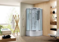 Душевая кабина Black&White Galaxy G5503, 100 x 100 см, с гидромассажем, стекла прозрачные, профиль хром, 5503100