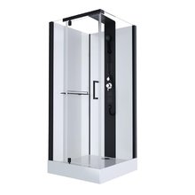 Душевая кабина Black&White Galaxy G8702, 90 х 90 см, с гидромассажем, стекла прозрачные, профиль черный матовый, 8702900