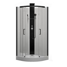 Душевая кабина Black&White Galaxy G8701, 90 x 90 см, с гидромассажем, стекла прозрачные, профиль черный матовый, 8701900