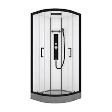 Душевая кабина Black&White Galaxy G8001, 90 x 90 см, с гидромассажем, стекла прозрачные, профиль черный матовый, 8001900