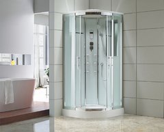 Душевая кабина Black&White Galaxy G5501, 100 x 100 см, с гидромассажем, стекла прозрачные, профиль хром, 5501100