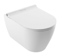 Подвесной унитаз безободковый Serel Sapphire SP26SL 35.5 x 52 x 34 см сиденье ультратонкое, Soft Close, белый