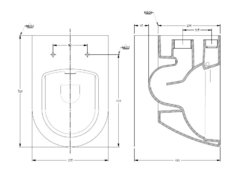 Подвесной унитаз безободковый Serel Sapphire SP26 35.5 x 52 x 34 см сиденье, Soft Close, белый