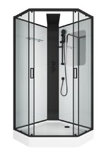 Душевая кабина Grossman Elegans 90 x 90 см, пятиугольная, профиль черный, GR251D