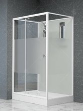 Душевая кабина RGW Andaman AN-207, 80 x 120 см, стекла прозрачные с матовой полосой, профиль белый, 411320782-95