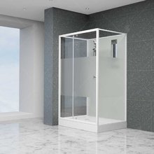 Душевая кабина RGW Andaman AN-207, 80 x 80 см, стекла прозрачные с матовой полосой, профиль белый, 411320788-95