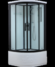 Душевая кабина Timo Standart T-6600B 100 x 100 см, с крышей, с донным клапаном, черный