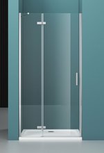 Душевая дверь BelBagno Kraft-60/30-C-Cr-L, 90 см, стекло прозрачное, профиль хром