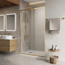 Душевая дверь BelBagno Luce LUCE-BF-1-120-C-ORO, 120 х 195 см, стекло прозрачное, профиль золото