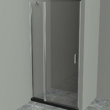 Душевая дверь BelBagno Uno, 90 см, стекло прозрачное, профиль хром, UNO-B-12-30+60-C-Cr