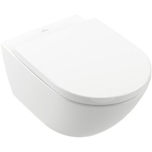 Подвесной унитаз Villeroy&Boch Subway 3.0, технология TwistFlush, крышка QuickRelease, микролифт, 4670TS01, альпийский белый