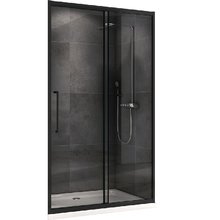 Душевая дверь Abber Schwarzer Diamant, 100 х 195 см, стекло прозрачное, профиль черный, AG30100BH