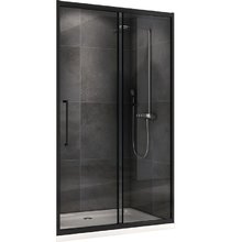 Душевая дверь в нишу Abber Schwarzer Diamant, 120 x 195 см, стекло прозрачное, профиль черный, AG30120BH