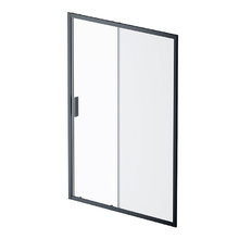 Душевая дверь в нишу Am.Pm Gem Solo 140 х 195 см, раздвижная, стёкла прозрачное и матовое, профиль черный матовый, W90G-140-1-195BM