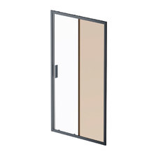 Душевая дверь в нишу Am.Pm Gem Solo 110 х 195 см, раздвижная, стёкла прозрачное и бронзовое, профиль черный матовый, W90G-110-1-195BBr