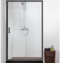 Душевая дверь Aquatek, 100 х 200 см, стекло прозрачное, профиль черный, AQ ARI RA 10020BL