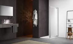 Душевая дверь Aquatek 80 см, распашная, стекло прозрачное, профиль хром, AQ ARI PI 08020CH