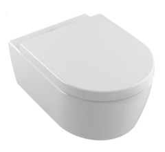 Подвесной безободковый унитаз Villeroy&Boch Avento 5656HR01, крышка микролифт, альпийский белый