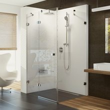 Душевой уголок Ravak Brilliant BSDPS-90, 90х90, левый/правый, профиль хром, витраж транспарент, 0UP44A00Z1/0UL77A00Z1