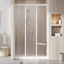 Душевая дверь в нишу Ravak ASDP3-130, профиль белый, витраж грейп, 00VJ0102ZG